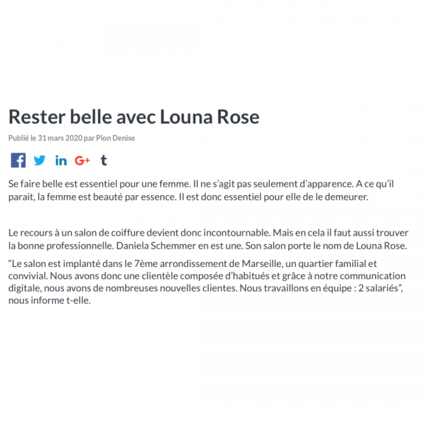 ACTUALITÉS : Article de ProntoPro Blog pour le salon de coiffure Louna Rose à Marseille !